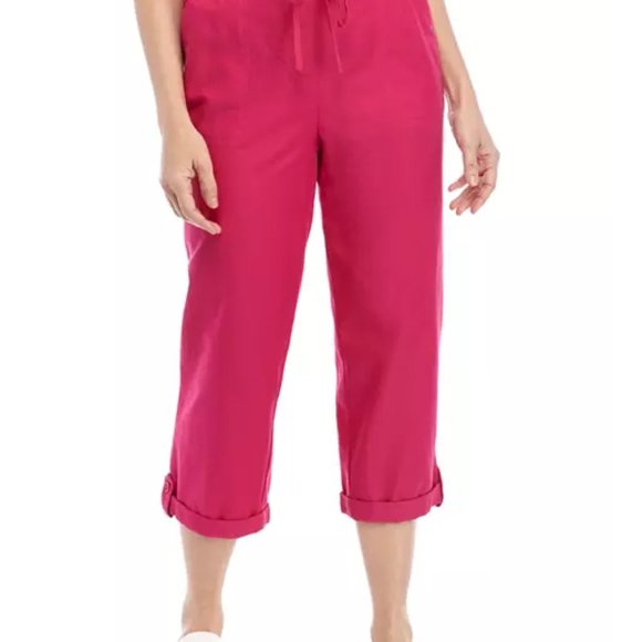 NWT Kim Rogers Women's Lyocell Capris Pink - Picture 1 of 5